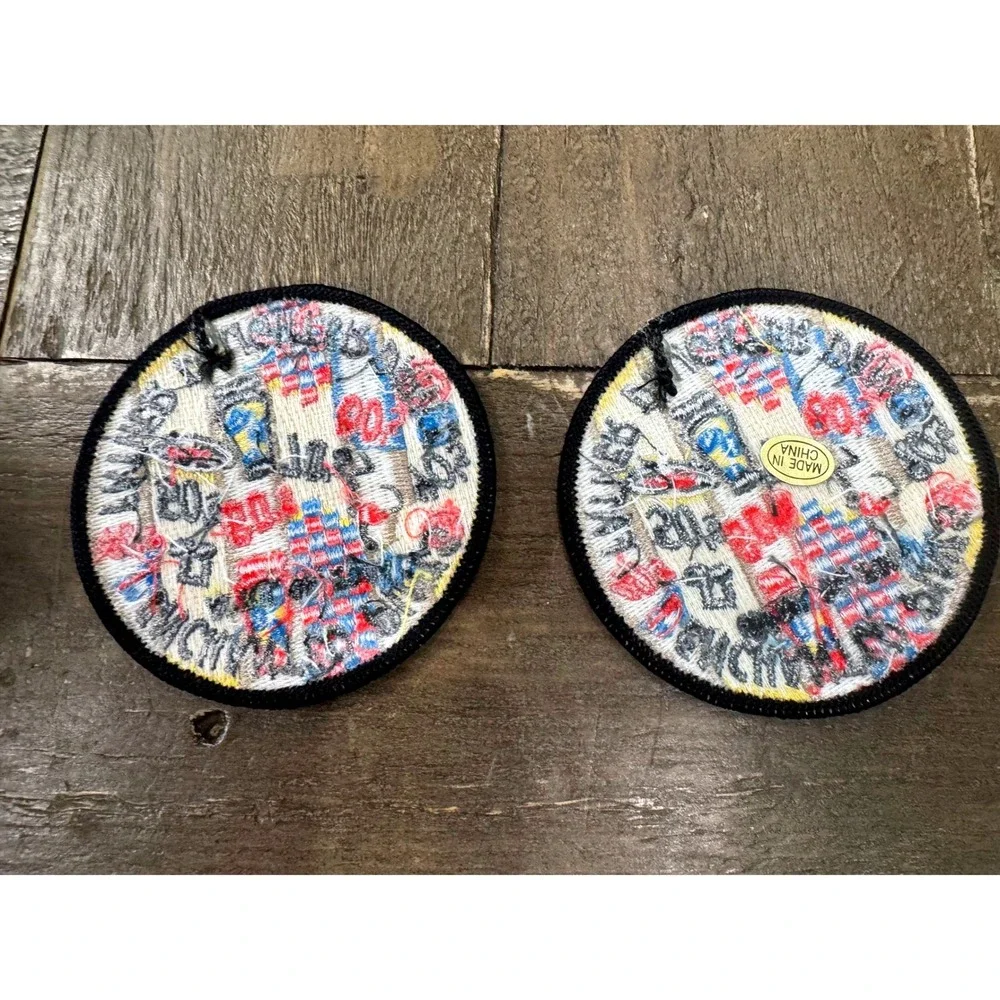 Vintage Girl Scouts GSSJC Father Child Sock Hop Patch Lot of 2 Collectible